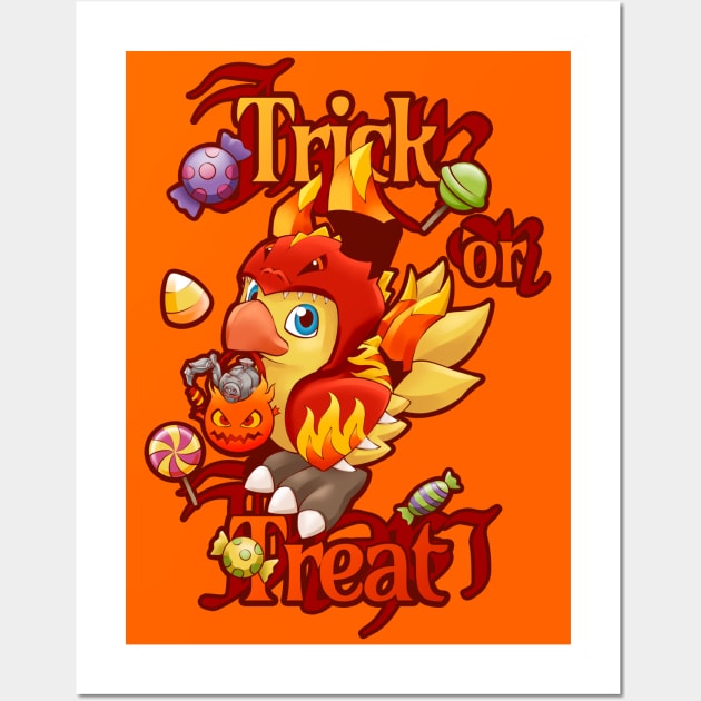 Trick or Treat Alpha and Omega - a Halloween dress up chocobo to enjoy the season with Wall Art by SamInJapan